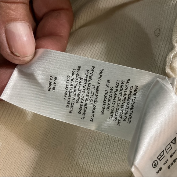 Vintage Lauren Ralph Lauren Women’s Winter Ivory Cotton Knit Blazer Size Large - Picture 10 of 10
